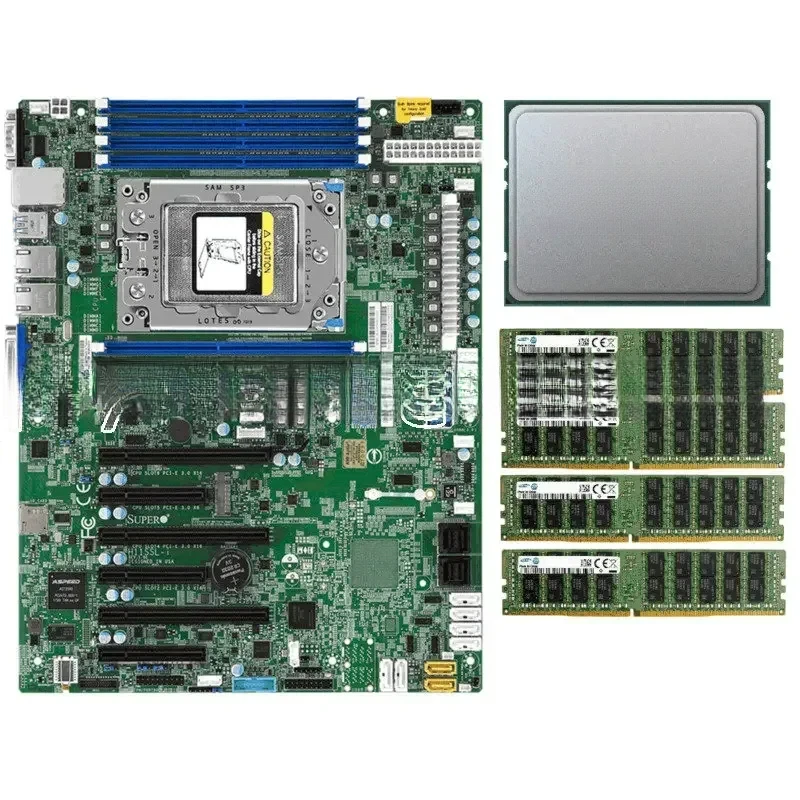 EPYC 7551P CPU 32 Cores Processor  Supermicro H11SSL-I Motherboard Server  4X 32GB 2133P RAM