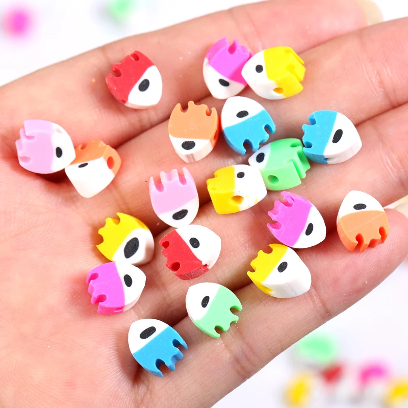 20/50/100pcs 8x9mm Colorful Fish Polymer Clay Beads Cute Loose Spacer Beads For Jewelry Making DIY Bracelet Handmade Accessories