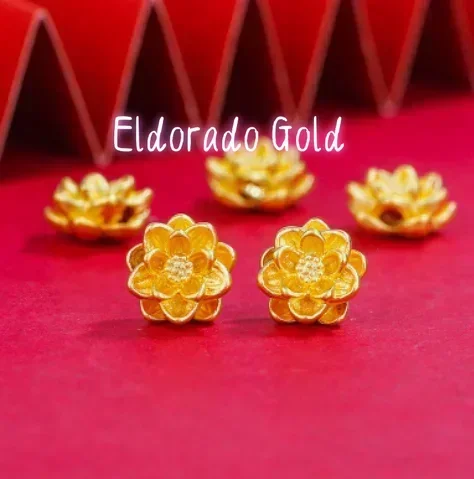 

Eldorado Gold gold24k pure charms jewelry beads pendants charms for jewelry making lotus charm bracelet charms