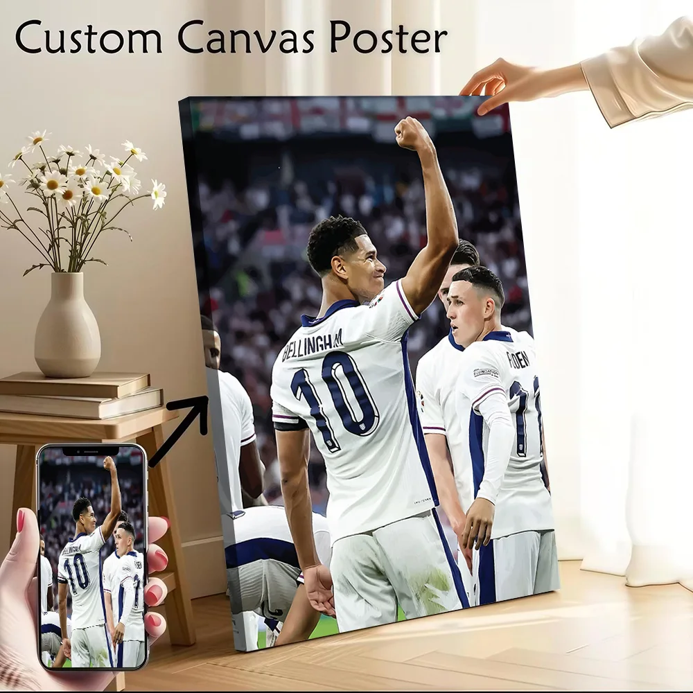 Póster de Jude Bellingham, pintura en lienzo impresa personalizable para imágenes, arte de pared, decoración de paredes, sala de estar, decoración del hogar
