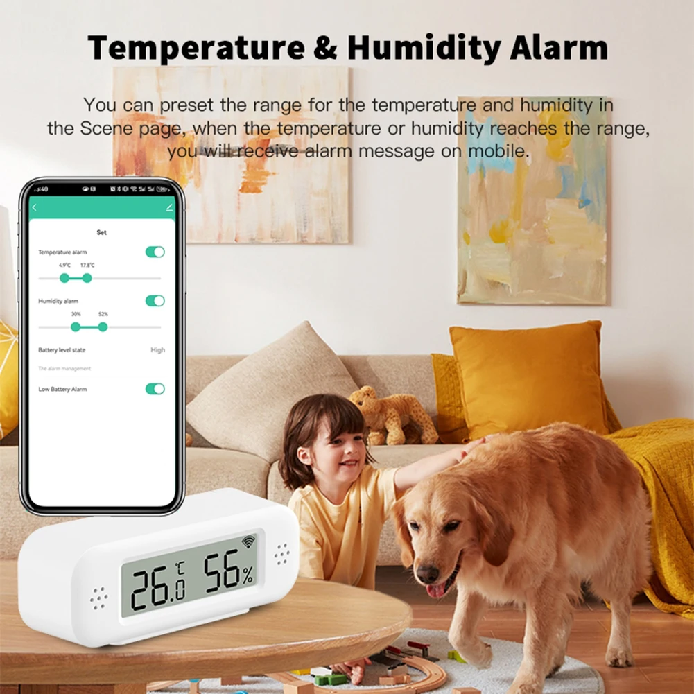 Indoor Thermometer Humidity Monitor Indoor Climate Control Battery Operated For Home Automation App Controlled Hygrometer Device