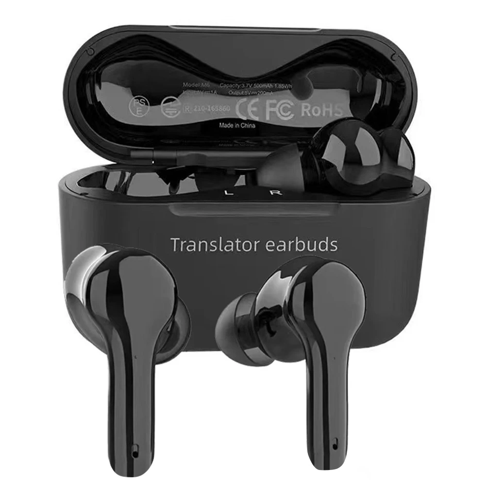 Беспроводные наушники-переводчики с шумоподавлением, Bluetooth-совместимые наушники-переводчики 5.4, 144 языка для путешествий и бизнеса