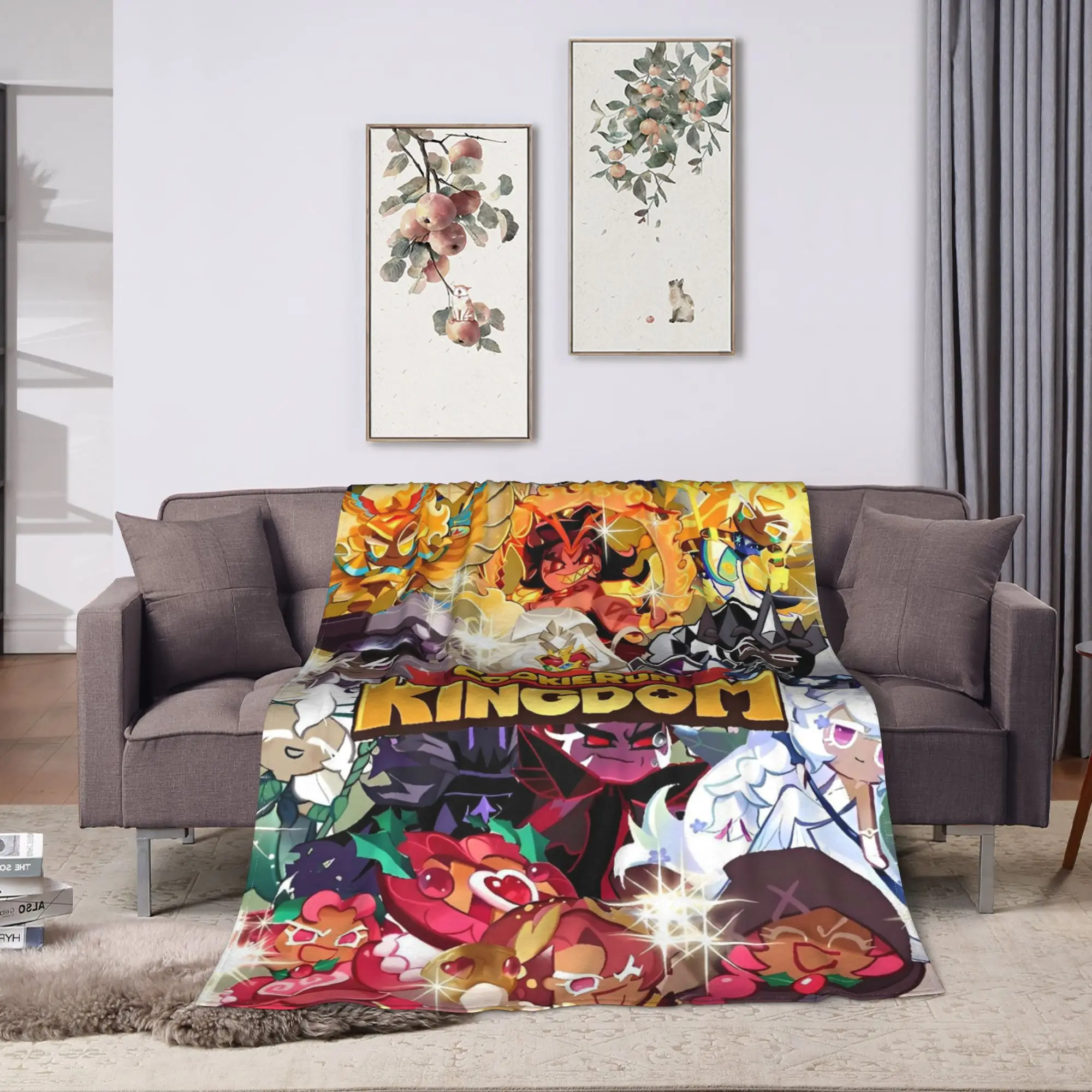 Warm Blanket Picnic Cookie Run Kingdom Game  Throw Blanket  Flannel Bedspread For Couch Chair Print Sofa Bed Cover
