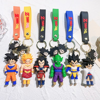 Cartoon Anime Dragon Ball PVC Keychain Car Keychain Bag Pendant Accessories Dragon Ball Z Figures Toys Doll Pendant Key Ring