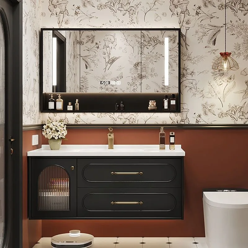 

Комплект винтажных французских шкафов для ванной комнаты из дуба, мебель для дома, ZY40YSG