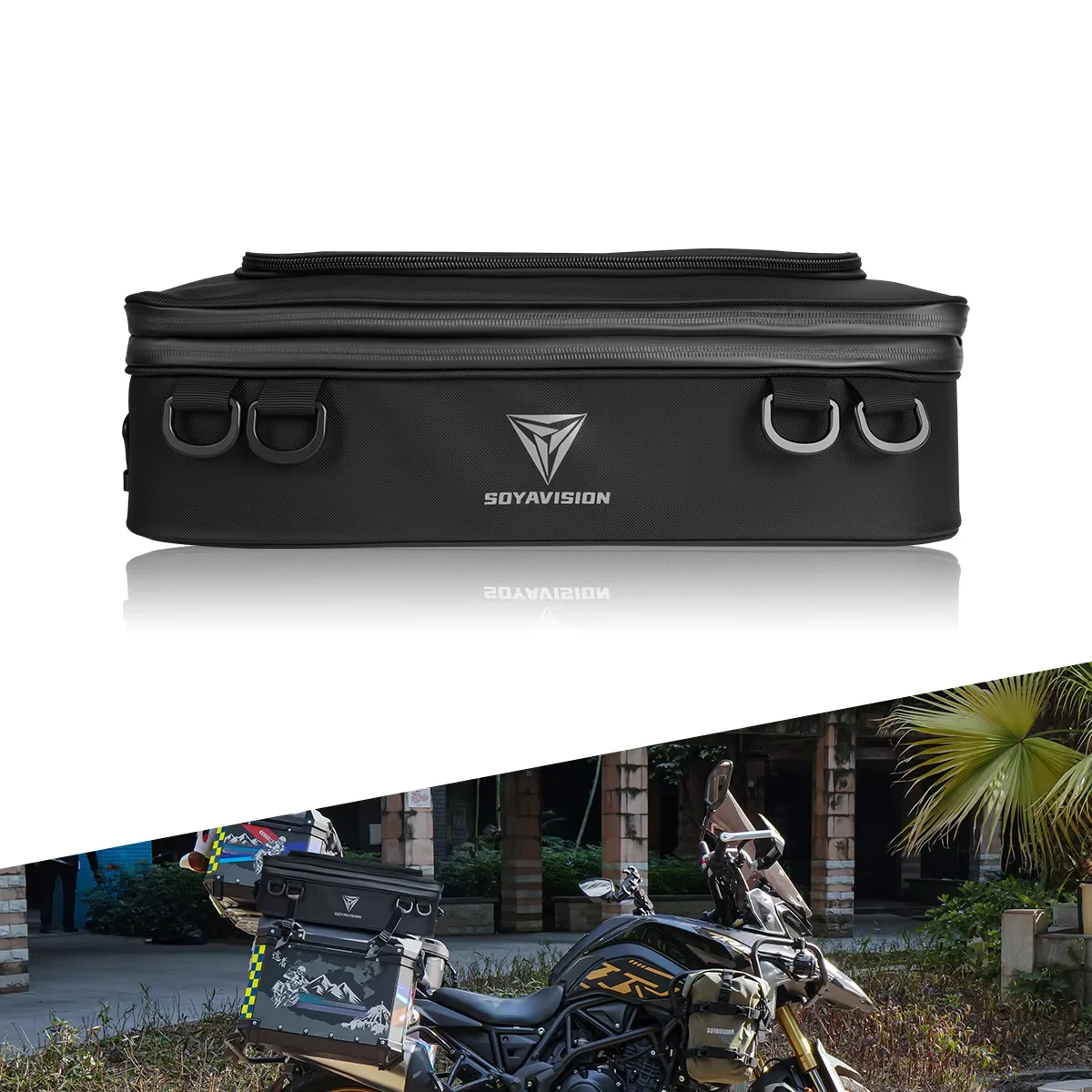 Motorcycle Side Box Top Pannier Case Bags For  Waterproof Top Bag Luggage Expandable Rear Seat Luggage