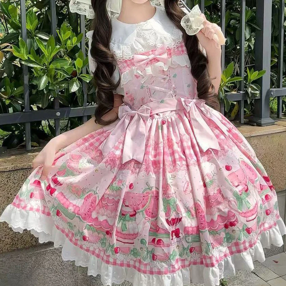 

2026 Spring Star Genuine Original Lolita [Chunqin Guava] Sweet and cute wind strap skirt Lolita versatile