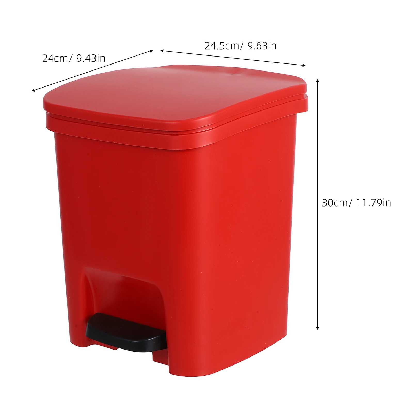 

Plastic Trash Can Pedal Kitchen Wastebasket Recycling Bin 10L Rectangular Garbage Can Rubbish Container Apartment Office Bedroom