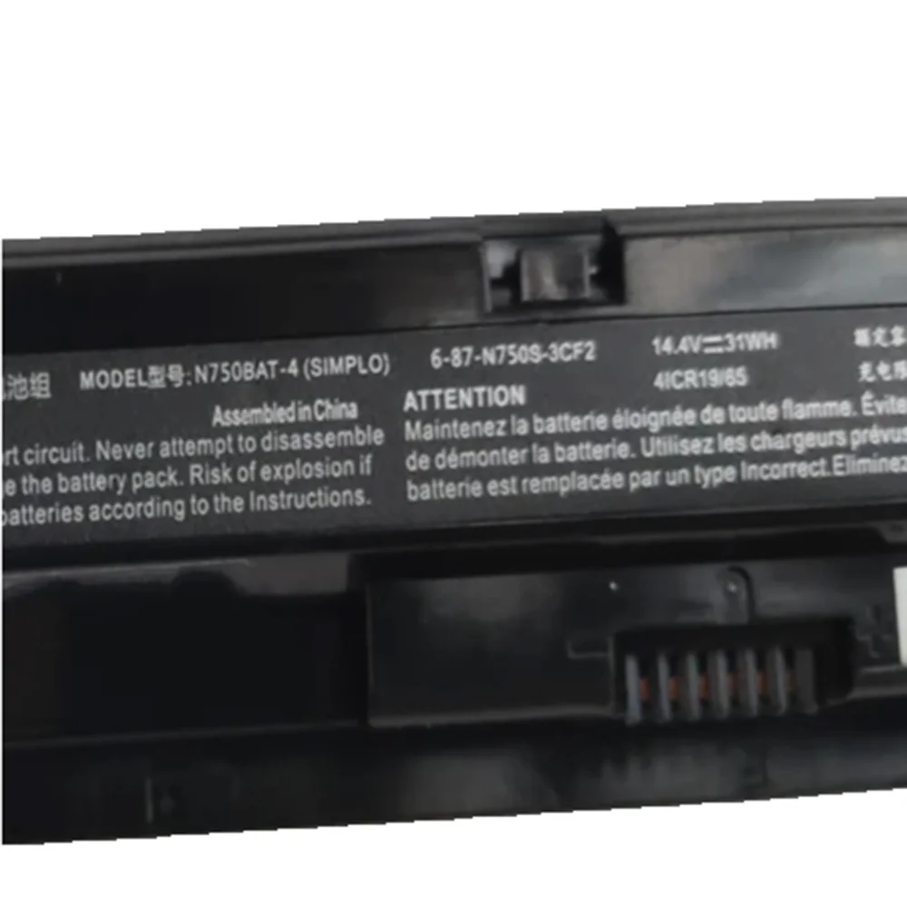 14.4V 31WH 14.8V 44WH N750BAT-4 Original 6-87-N750S-31C00 N750S-4EB2 N750S-3CF1 Laptop Battery For Clevo N750BU N750WU N751BU