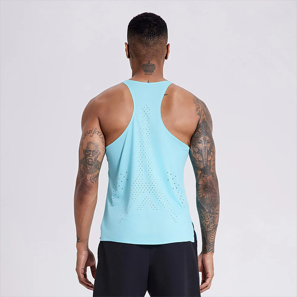 Men Summer Sports Vest Sleeveless Quick Dry Sportswear Marathon Sleeveless T Shirt Outdoor Riding Bottom Shirt Wrestling Singlet