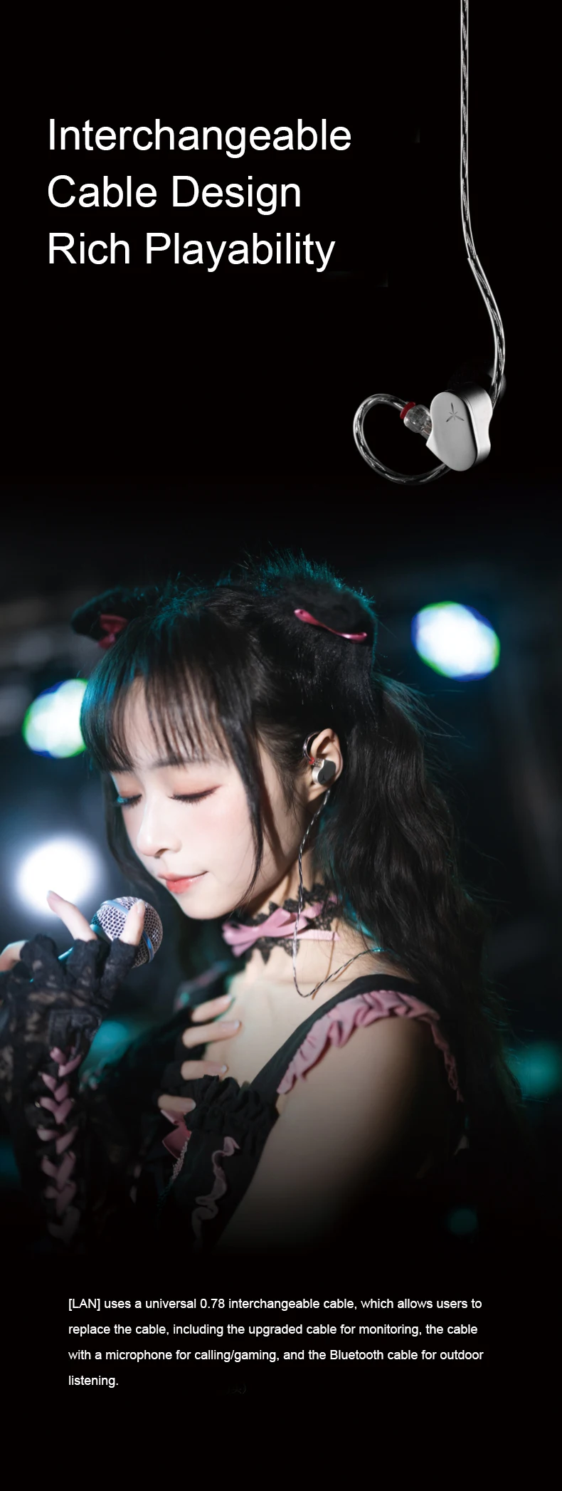 MOONDROP LAN HIFI-Kopfhörer, kabelgebundene Ohrhörer, IEM, 0,78 mm, mit Beryllium beschichtete Kuppel-Verbundmembran, abnehmbare Kabel-Ohrhörer – Detail 8