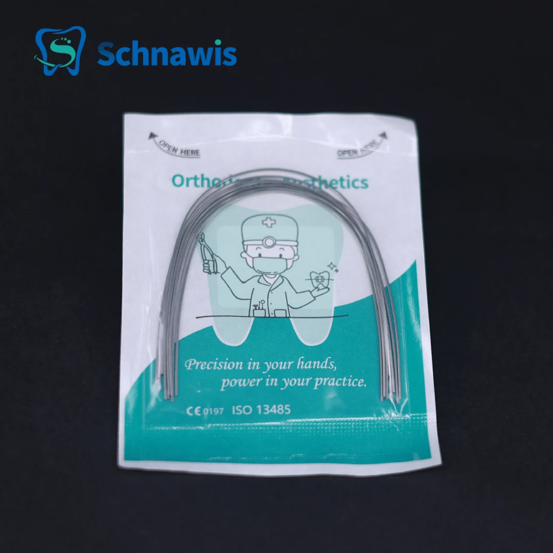 Fils d\'arc orthodontiques dentaires, fil d\'arc en acier inoxydable, forme OAshburn, rond et rectangulaire, matériaux Ortodoncia prompt Kets, 10