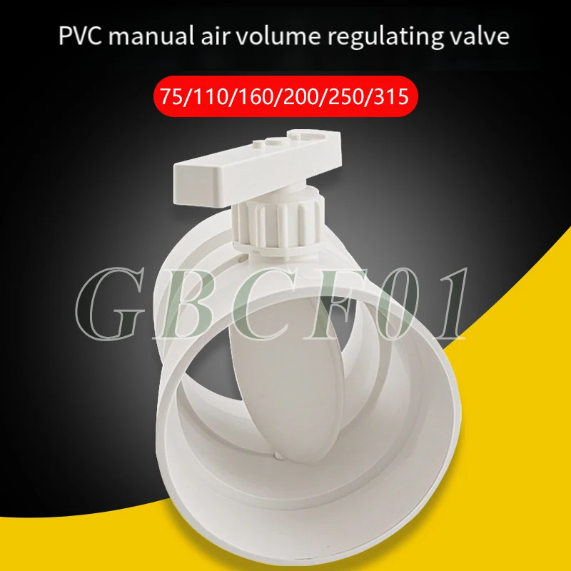 

Thickened PVC Air Volume Control Valve Pipeline Air Duct Butterfly Valve Manual Opening And Closing Valve 75/110/160/200mm