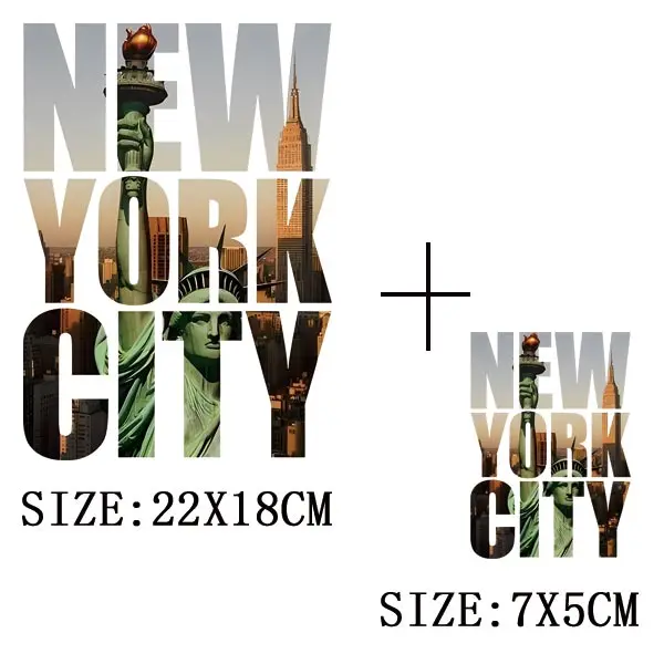 New York Paris London City Name Letter Iron On Patches For Clothes Heat Transfer Sticker On T-shirt Girls DIY Termoadhesivos