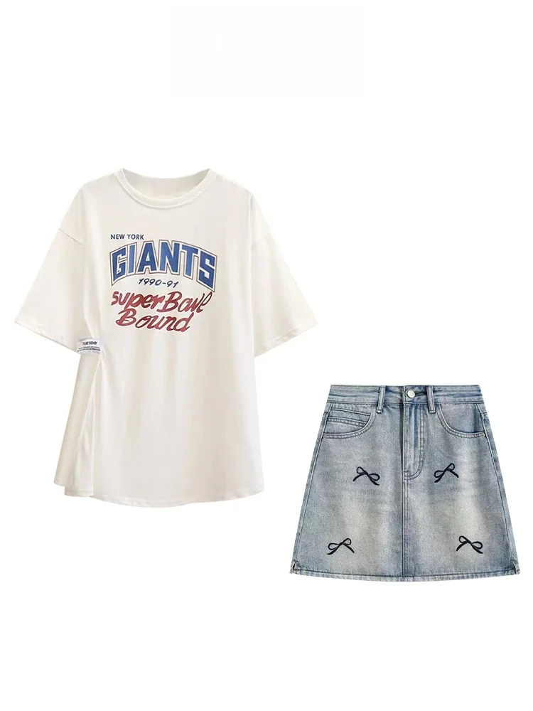 

Sweet And Spicy Casual Set ort Sve Split Design Top with Sli Retro Denim orts Summer New Arrival Women's Faion E...