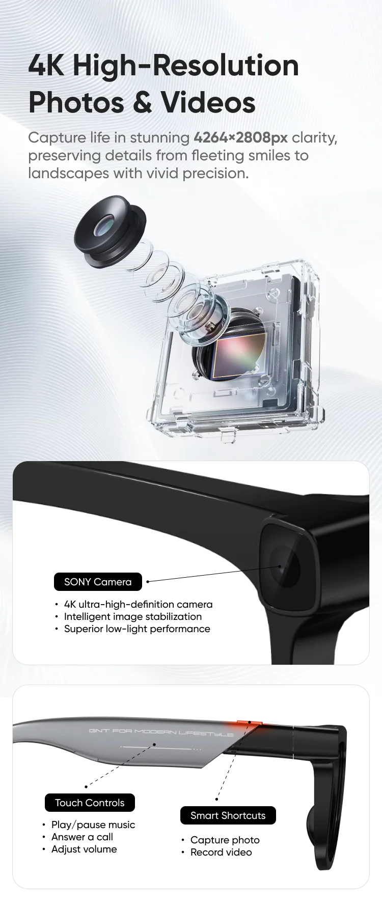 INMO Air 3 Full HD 1080p Smart Glasses All-in-One AR AI Immersive Cinema Experience Touch Control IPX-4 Waterproof Type-C Ultra