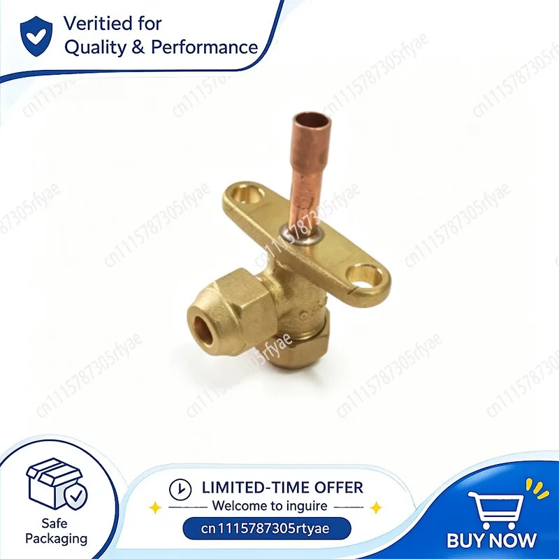 AC Shut Off Valve R22 R410A Charging Service Angle Valve High Low Pressure Three Way Welding Connector
