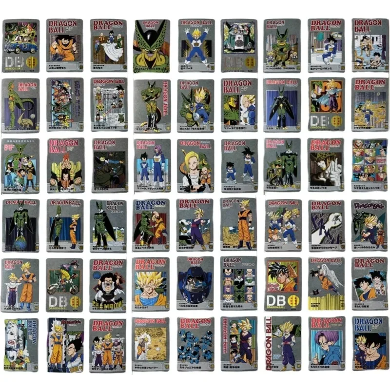 54pcs/set Dragon Ball Fight The Eighth Bomb Self Made Refraction Grid Flash Card Anime Classics Game Collection Cards Toy Gift