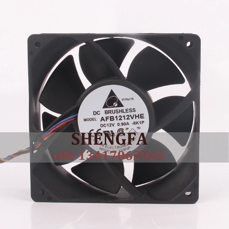 

DELTA AFB1212VHE Cooling Fan DC12V 0.9A 120X120X38MM 12cm 12038 Large Air Volume Double Ball Industrial Axial