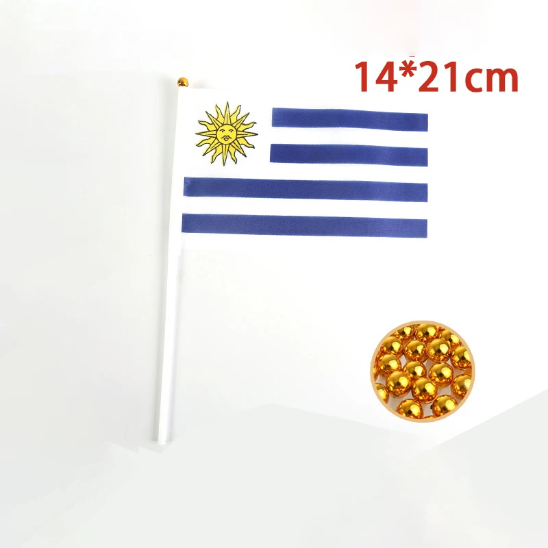 EOODLOVE 10/20/50 pieces 14 * 21cm Uruguayan hand-held plastic stick flag outdoor celebration event Uruguayan flag