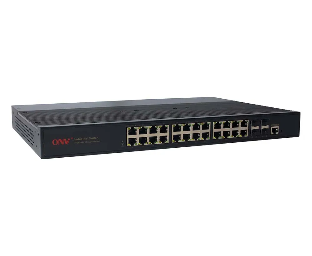 ONV 28-port Gigabit Managed Industrial Ethernet Switch with QOS,STP/RSTP,IGMP,DHCP,SNMP,VLAN  Network Management Function