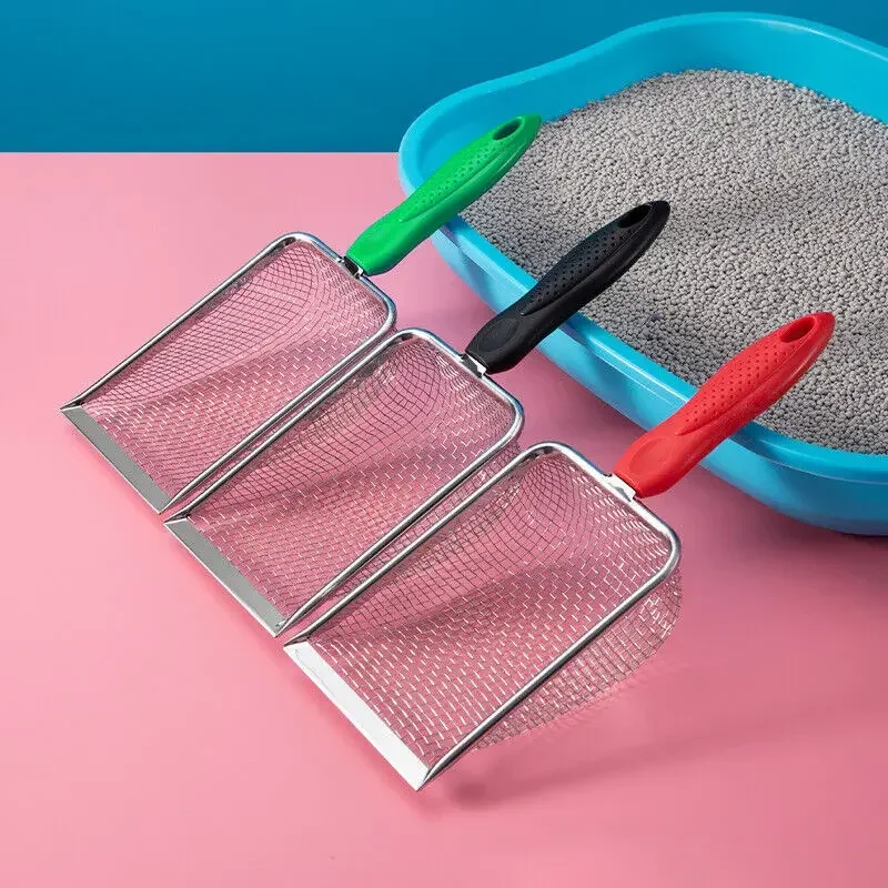 

Cat Litter Scoop Fine Mesh Stainless Steel Cat Litter Cleaner, Easy To Clean Non-stick Cat Litter Shovel Reptiles Sand Shovel