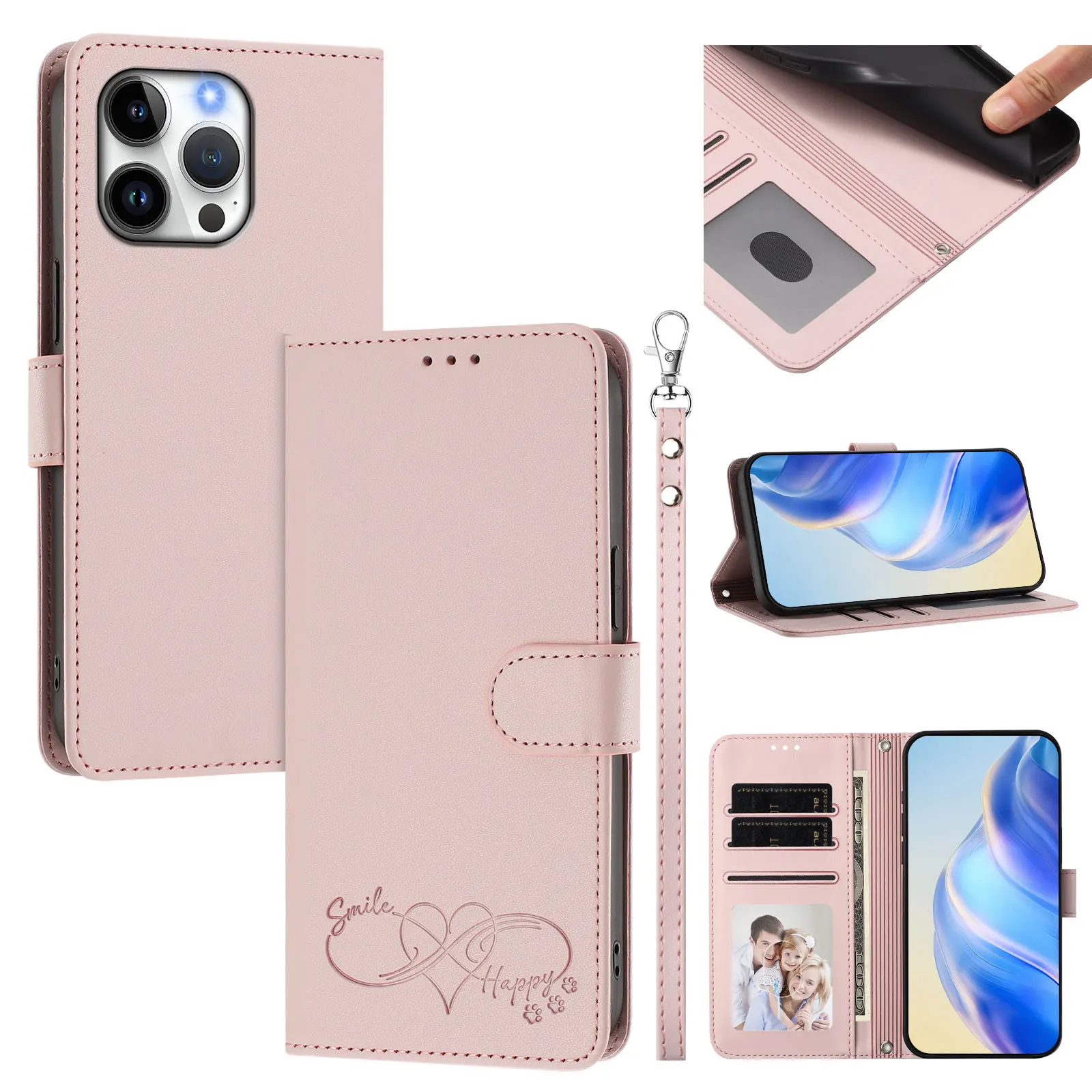 Leather Wallet Flip Case for ZTE nubia Air Neo 3 GT Z70S Z70 Z60 Ultra Music 2 Axon 40 60 Lite se Redmagic 10 Air Pro + Focus view 3