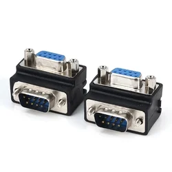 Adapter Right Angle D-Sub 9pin DB9 Male to Male / Female Converter Monitor DB 9 Extender 90 degree Connector