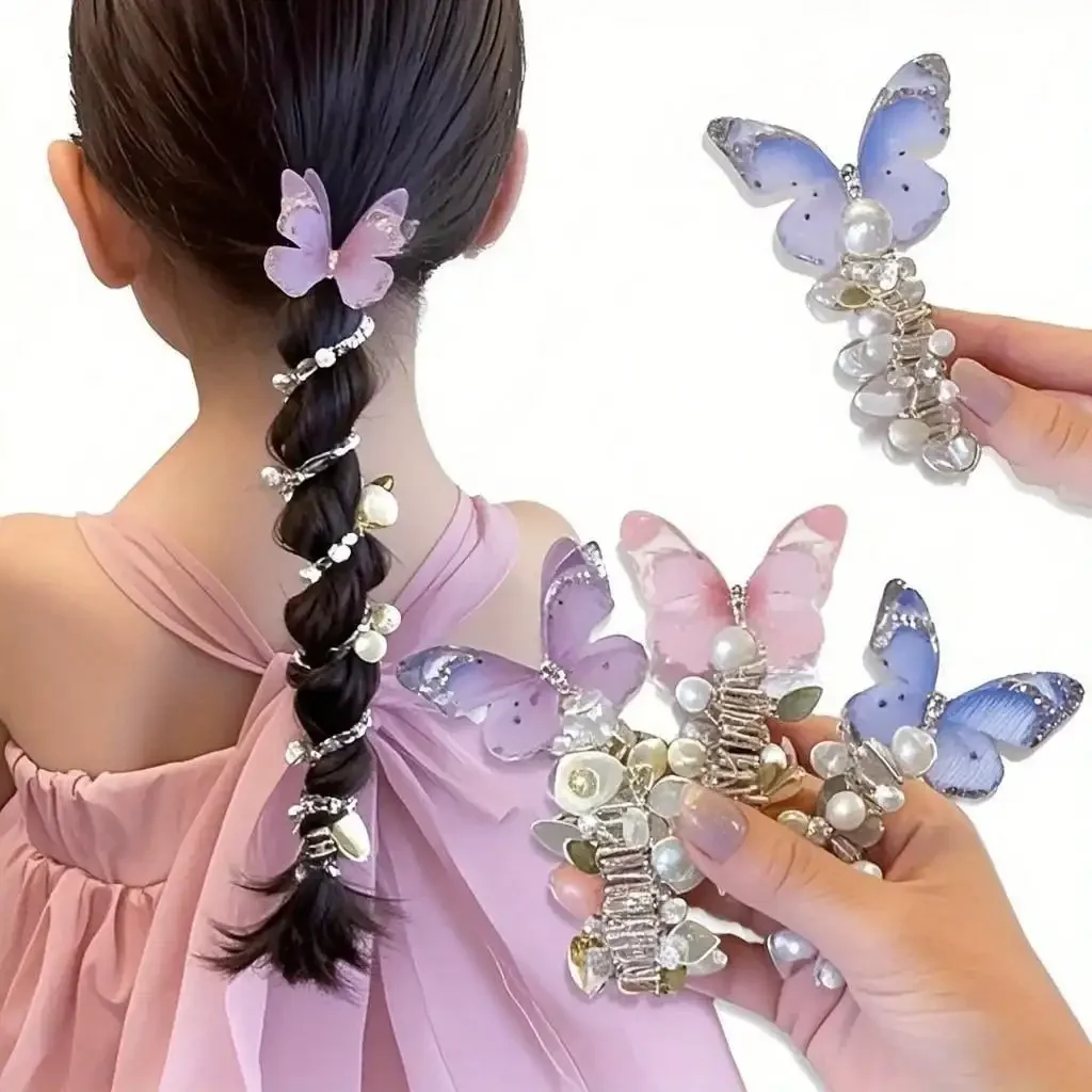 

Beautiful Butterfly Wire Loop Hair Clip, Durable Plastic Headwear Suitable For Daily Wear, Parties, And All Seasons, Elegant Hea