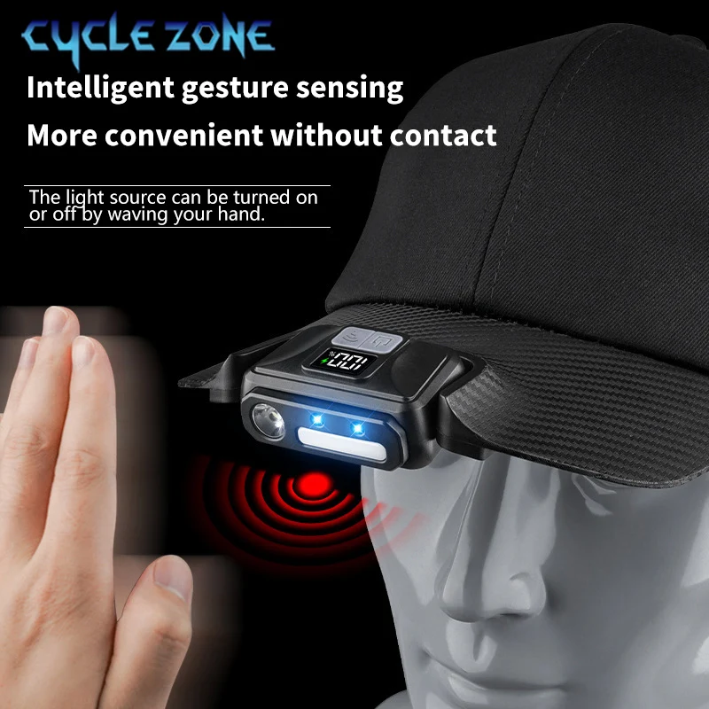 Intelligent Sensing Baseball Cap Light Rechargeable Hat Lamp Outdoor Camping Headlight Headlamp Head Flashlight Night Fishing