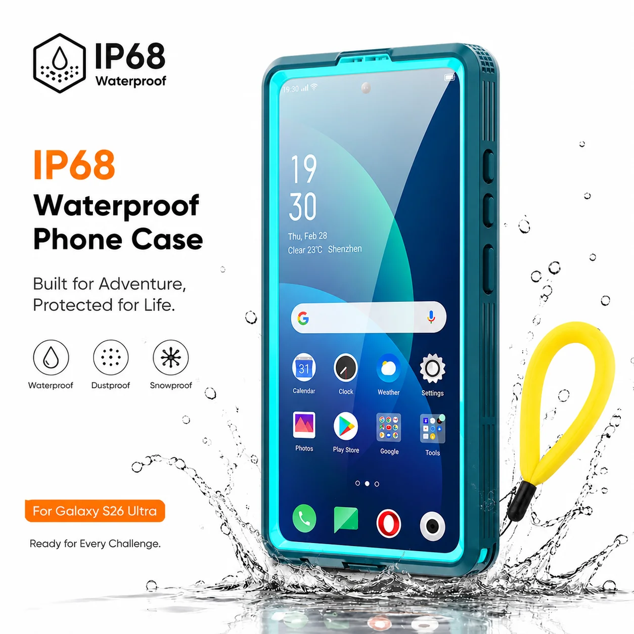 IP68 Wasserdichte Handyhülle, Geeignet für Samsung Galaxy S26 Ultra S25 S24 Serie, mit Schwimmring, Berührungsempfindlich, Rundum-Schutz – Detail 6