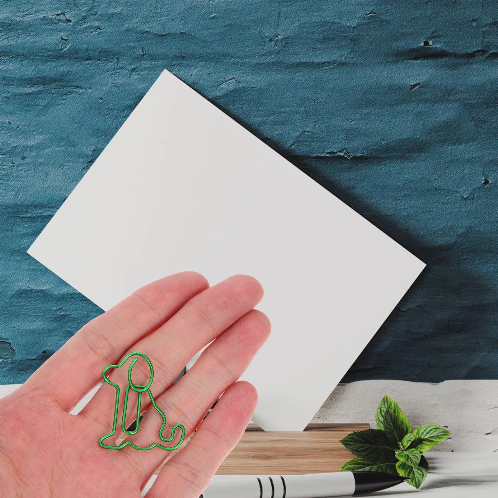 

50 Pcs Bookmark Cute Paperclip Clips Colored Unique Office Supplies Paperclips Creative Metal Green Dog