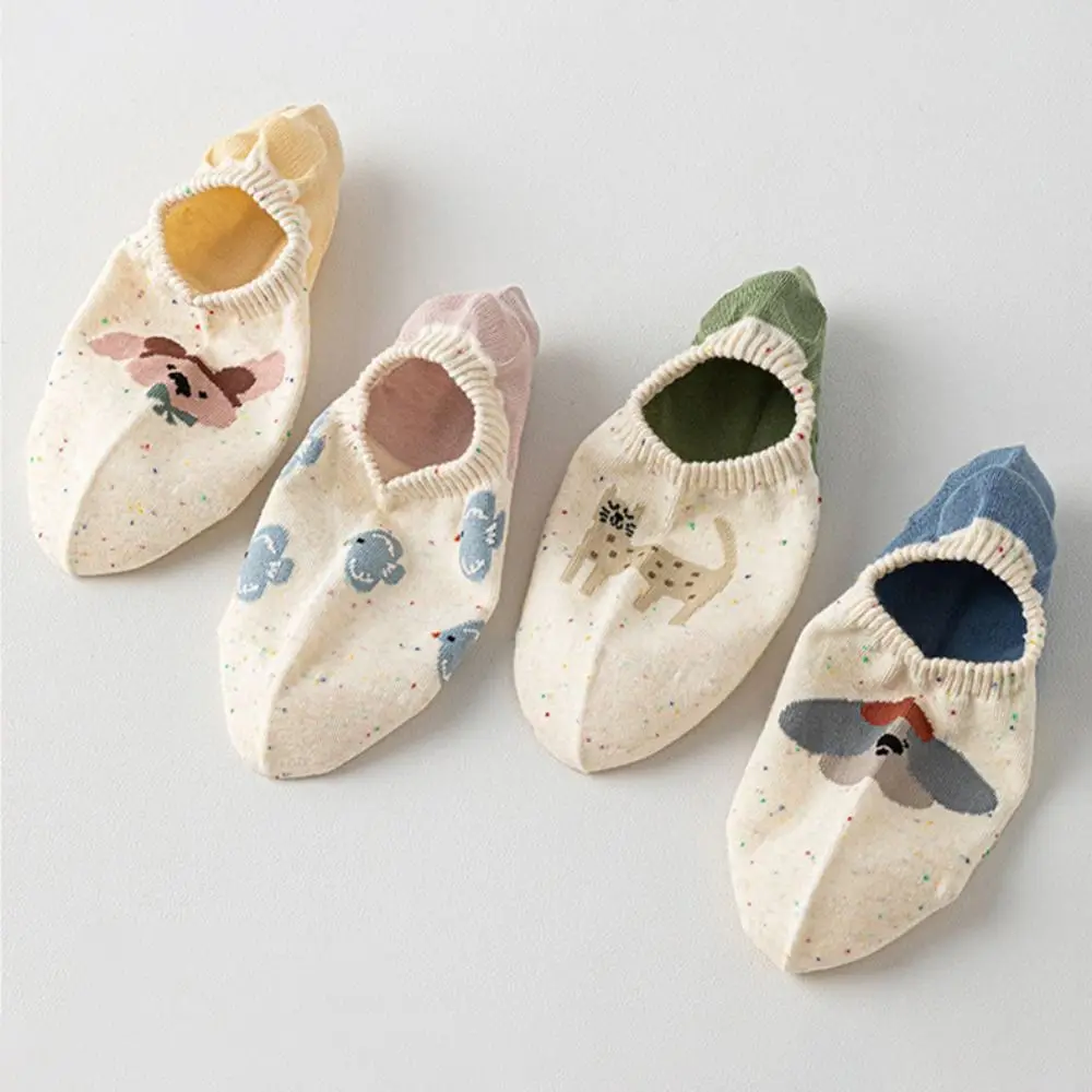 

8 пар противоскользящих носков до щиколотки с рисунком сердца, короткие носки-трубы с медведем и собакой, женские чулочно-носочные изделия в горошек, женские носки-лодочки для девочек