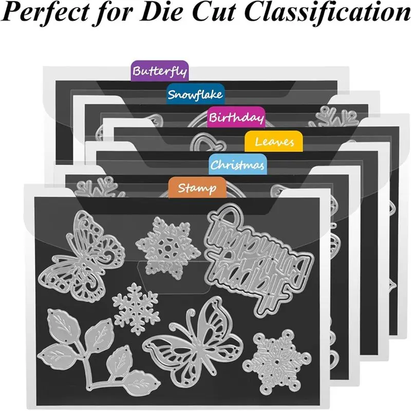 ABLQ 40 قطعة من أوراق التخزين المغناطيسية والجيوب-20 صفائح مغناطيسية مزدوجة الجوانب + 20 أكياس تخزين لقطع القوالب لصنع البطاقات #3