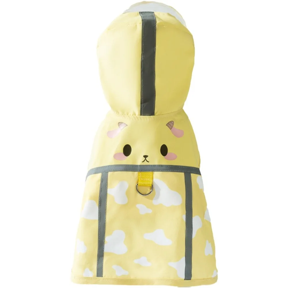 

Pet Raincoat Cartoon Dog Rainwear Waterproof with Reflective Strip Puppy Clothes Polyester Dog Cape Raincoat Rainy Day Out