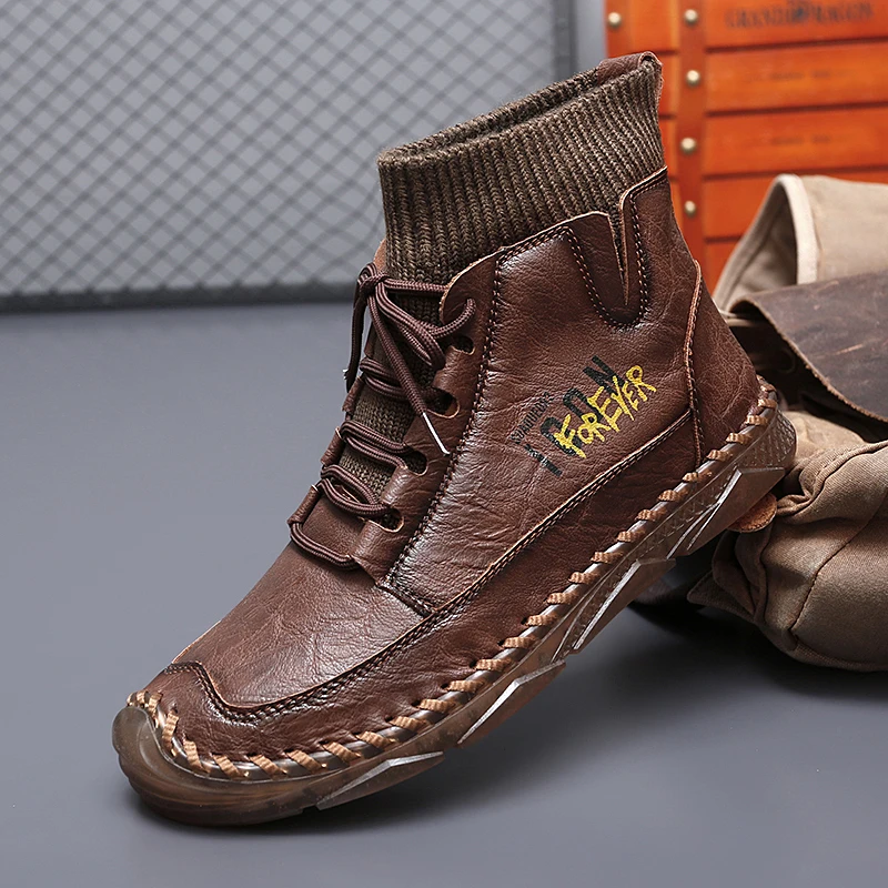 Ankle Boots for Men High Top Anti Slip Outsole Man Skateboarding Shoe Autumn Trainer Men's Sports Shoes Fashion Sneakers Comfort
