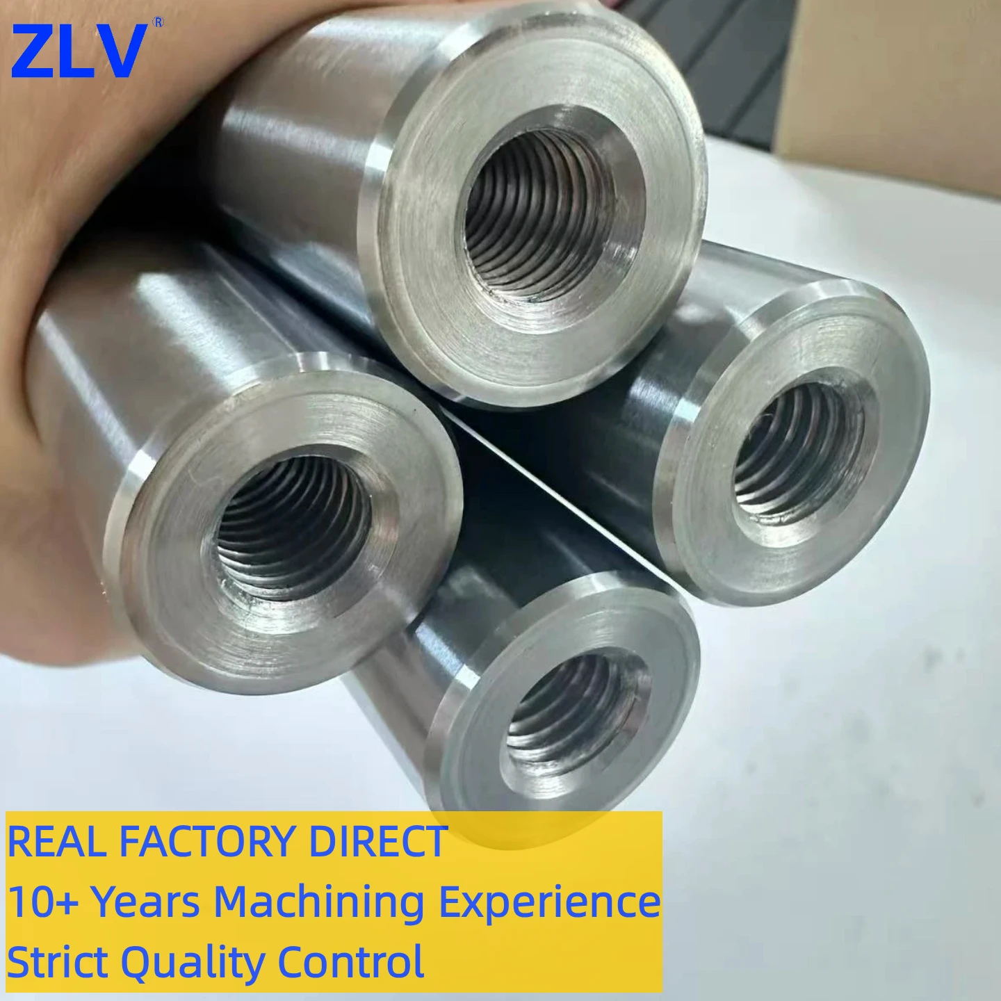 1pcs Hardened Shaft Double End Internal Thread Shaft Carbon Steel Linear Rod with Female Thread
