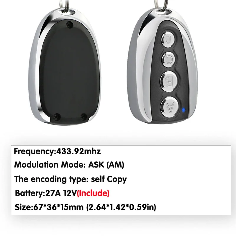 433Mhz Fixed Code Remote Duplicator Garage Door Remote Control Opener Electric Face to Face Car Gate Transmitter Newest