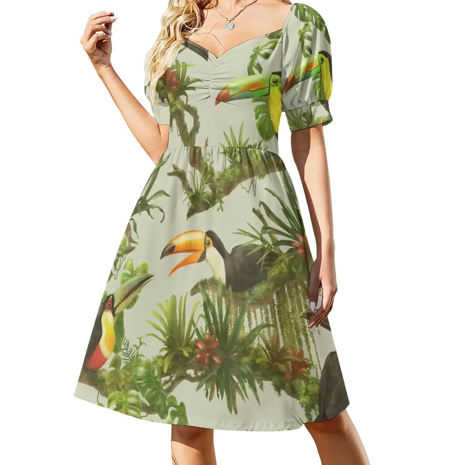 Toucans and bromeliads - canvas background Sleeveless Dress women's summer dress 2025 dresses for woman Dress