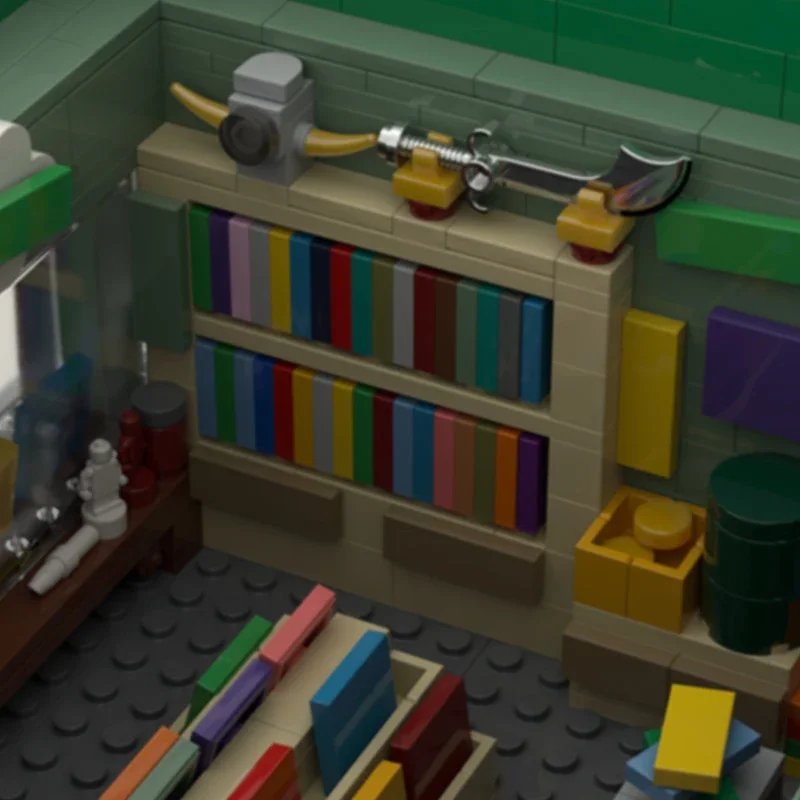 Modelo de Anime Popular, ladrillo de construcción MOC, tienda de tarjetas de béisbol Springfield, tecnología Modular, regalo, vacaciones, montar, traje de juguete para niños