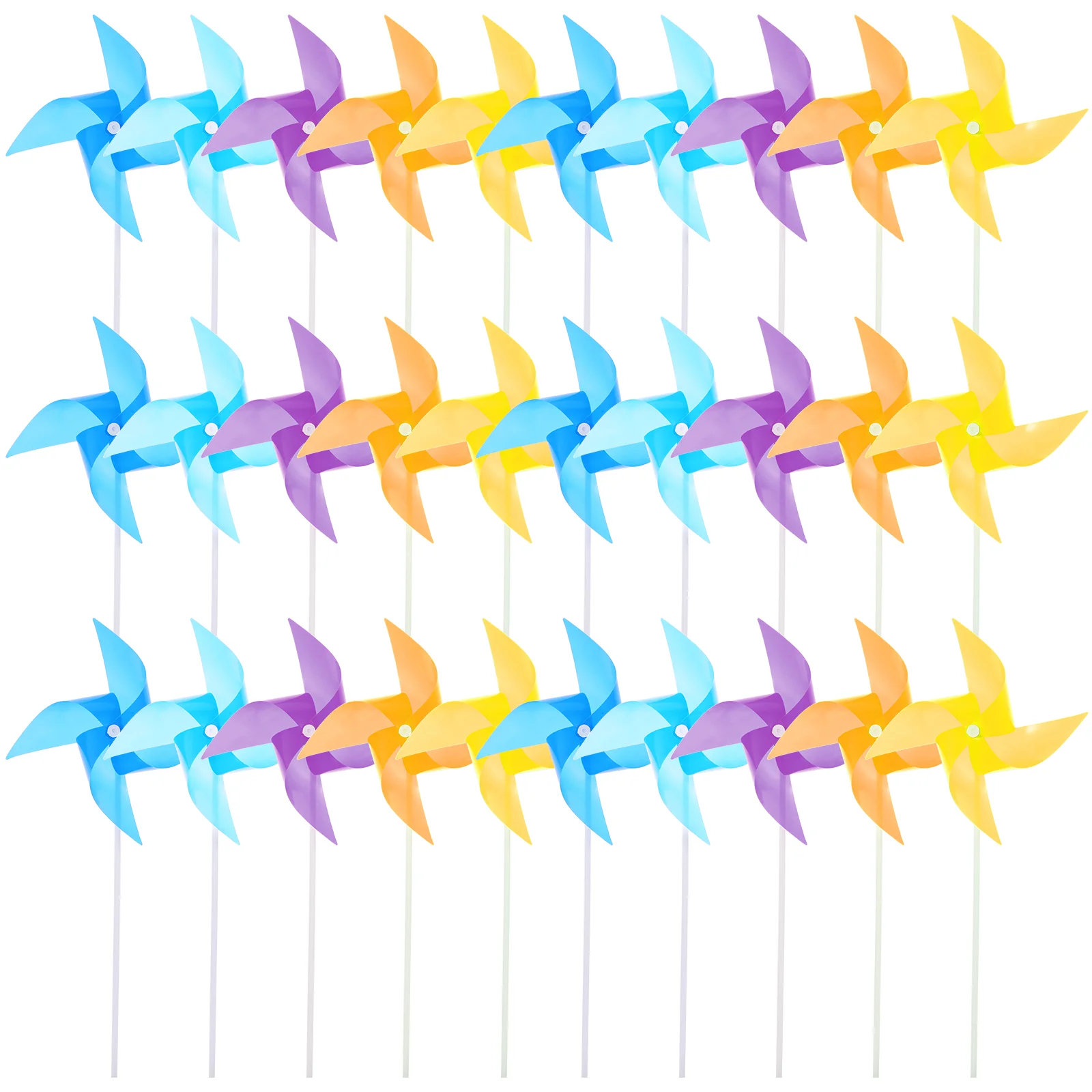 

100 Pcs Plastic Windmill Set Durable Windwill for Kids Rotating Colorful with Diagonal Measurement