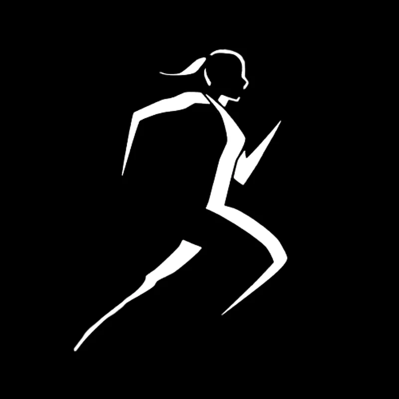 Funny Girl Decal Running Jogging Triathlon Silhouette Car Sticker High Quality Vinyl,13CM*9CM