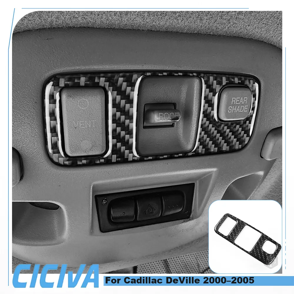 For Cadillac DeVille 2000 2001 2002 2003 2004 2005 Real Carbon Fiber 4-Piece Overhead Console Trim Set
