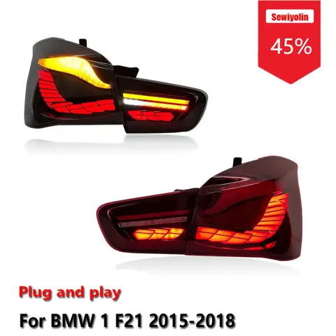 BMW 1 시리즈 F21 F20 2015-2018 자동차 안개등 DRL 브레이크 방향지시등 램프 플러그 앤 플레이용 Sewiyolin 자동차 LED 테일 라이트 어셈블리