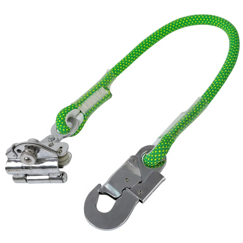 XINDA Safety Fall Arrest Energy Absorber Lanyard with Hook Steel Alloy Nylon 80cm for Rescue & Climb Work at Height