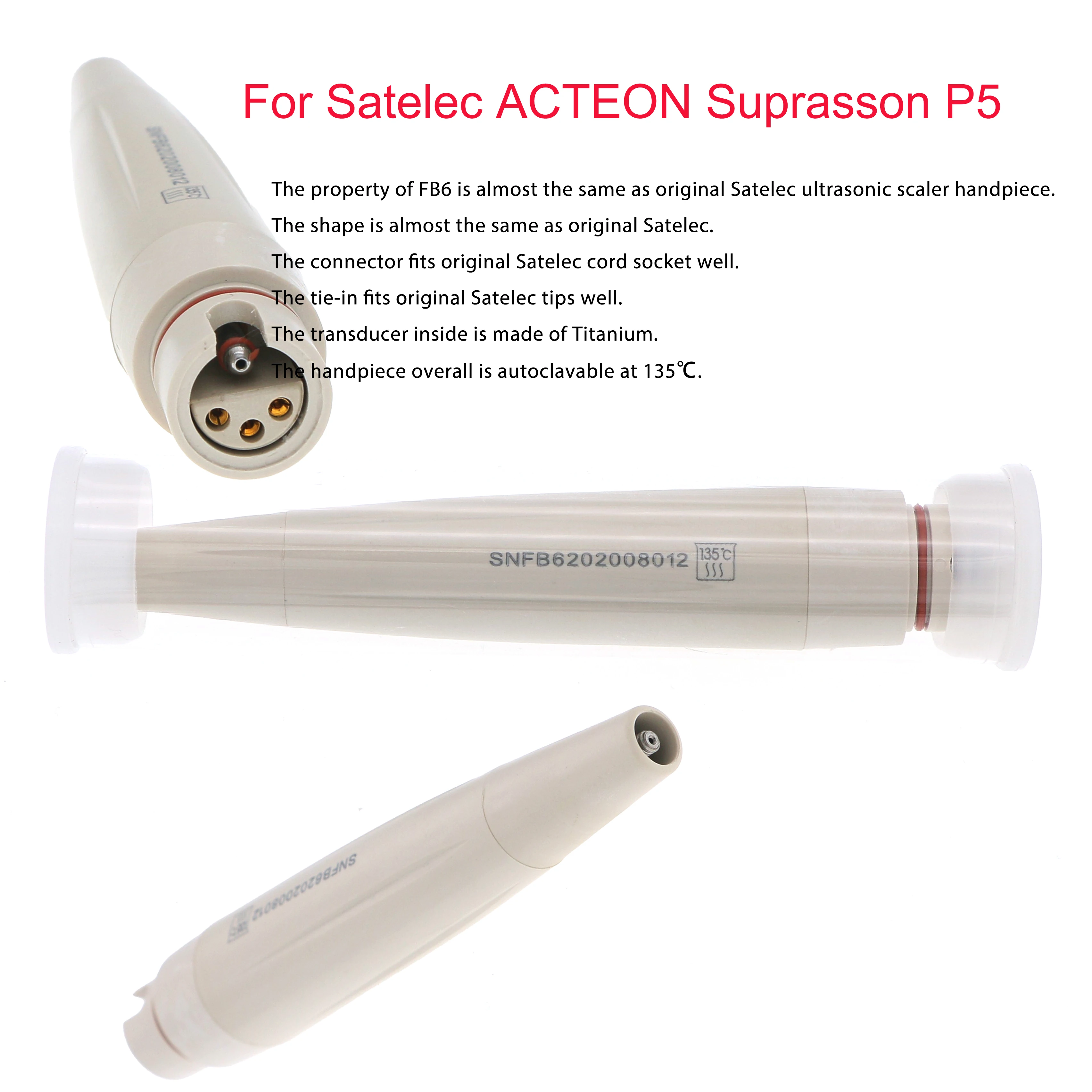 

Dental Ultrasonics Scaler Handpieces handle Fit Suprasson P5 ACTEON Satelec FB6