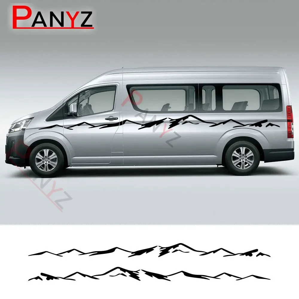 

2 шт. боковые наклейки на дверь автомобиля для Toyota Hiace VAN H200 H300 200 300 аксессуары горная графика виниловая пленка наклейки