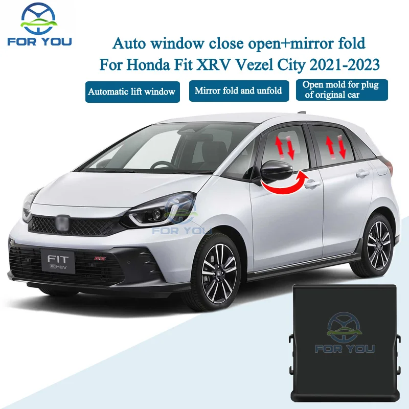 FORYOU Car Automatic Close Open + Mirror Folder Kit Module For Honda Fit / XRV / Vezel / City 2022-2024