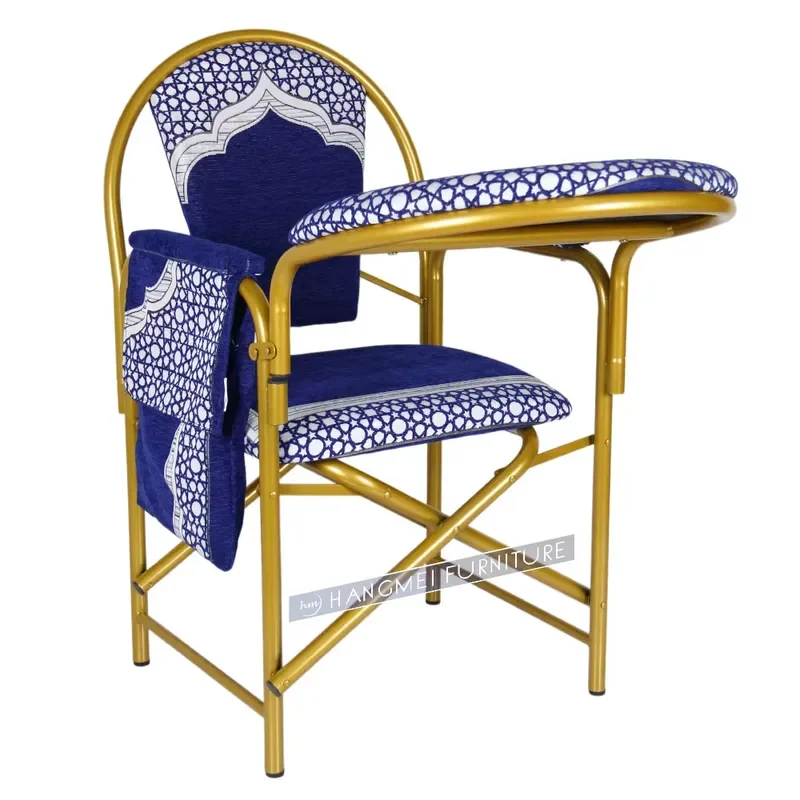 Wholesale Stackable Chinese Foldable Metal Pilgrimage Chair for Mosques, Hotels, Living Rooms, Muslim Prayer Seats