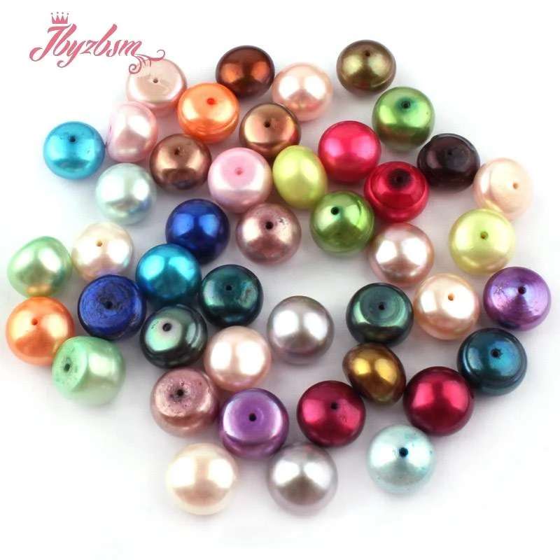 11mm Pürüzsüz Yarım Delik Tatlı Su Inci Boncuk Doğal Taş Boncuk 1 Çift Kendiniz DIY Küpe Takı Yapımı,